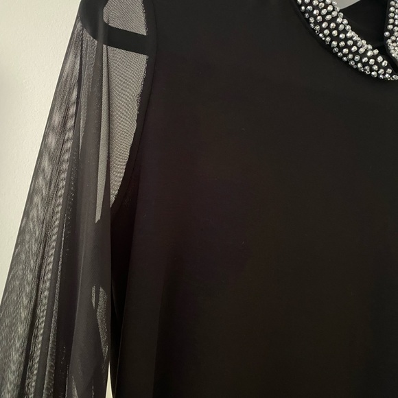 NWT Nichole Miller Black Long Sleeves with Embellishment, Size M - Picture 5 of 11